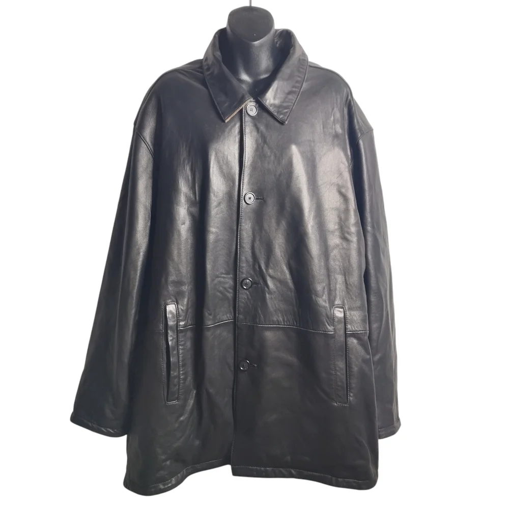 Weatherproof Men's Black Brown Reversible Leather Jacket Size XXL